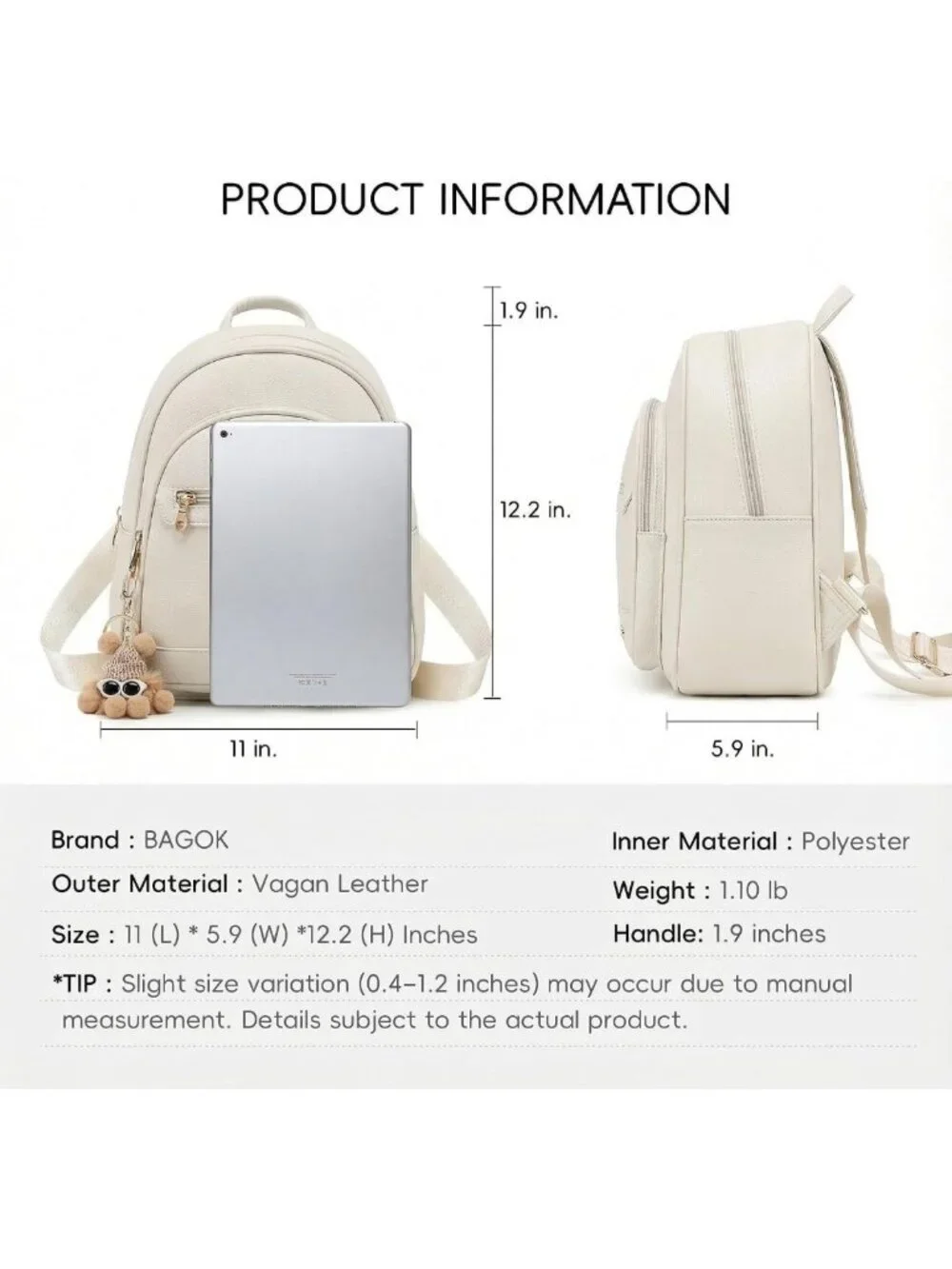 Cute Mini Leather Backpack Purse for Women, Small Fashion Bag with Cartoon Charm